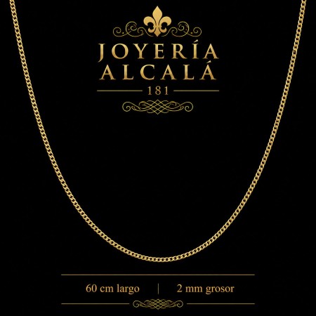 Cadena cadena fina barbada de oro 18k 60 cm